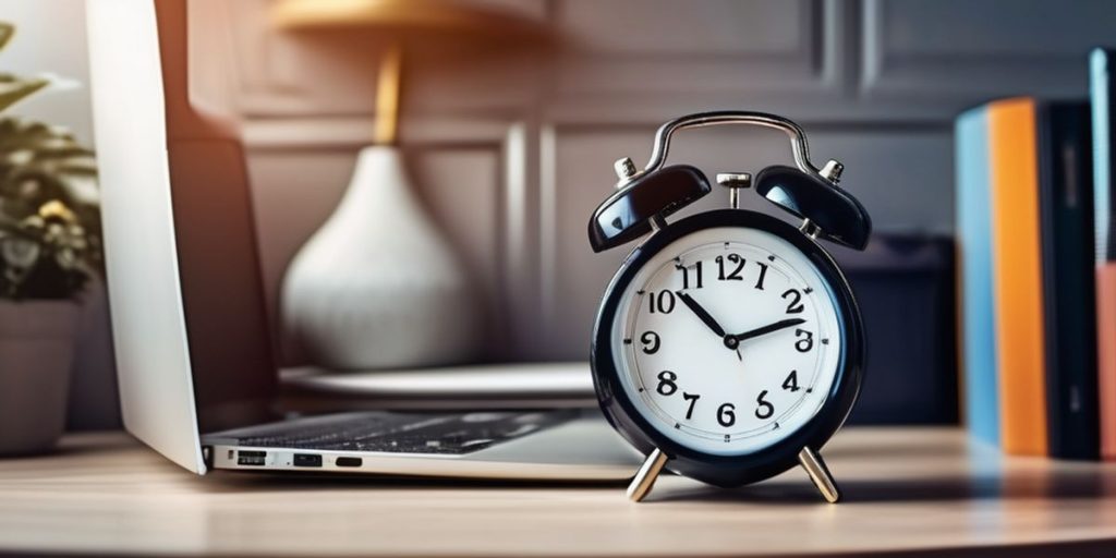 alarm clock on a table