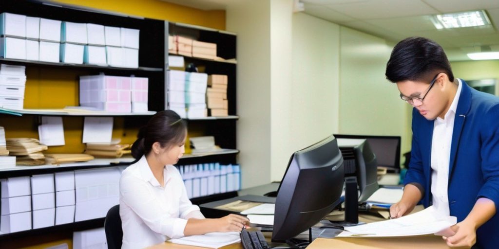 Two people in an office