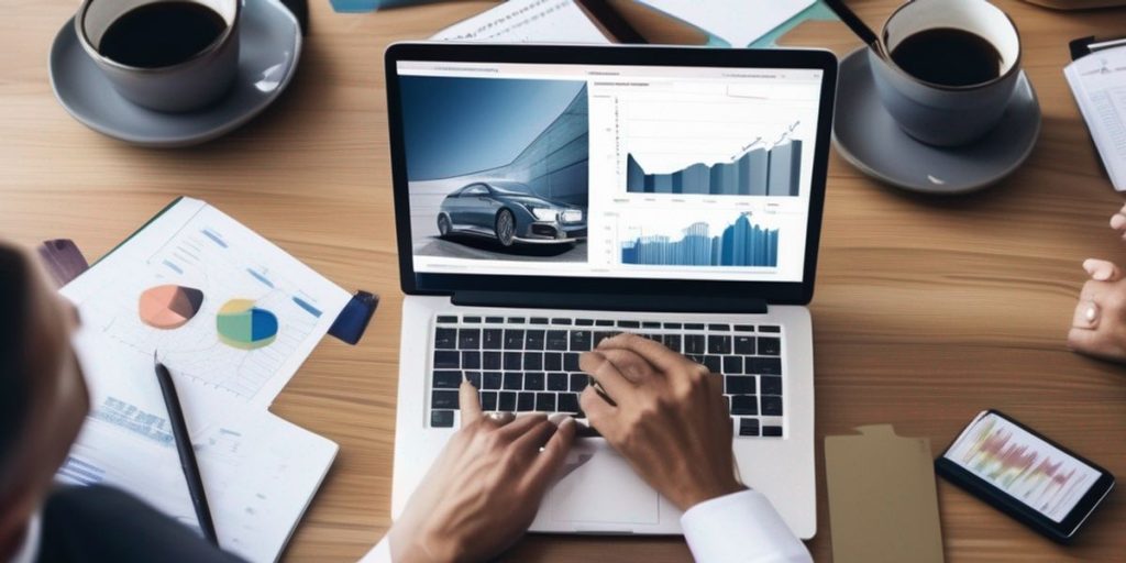 A laptop on a desk