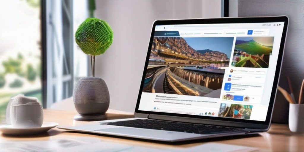 A laptop on a desk