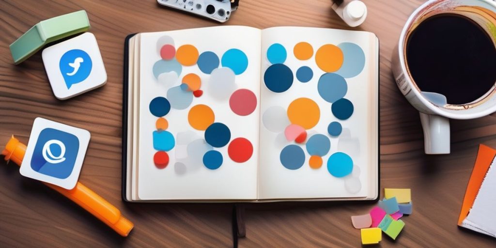 Colorful circles in the book