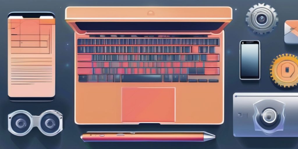 A cartoonish laptop