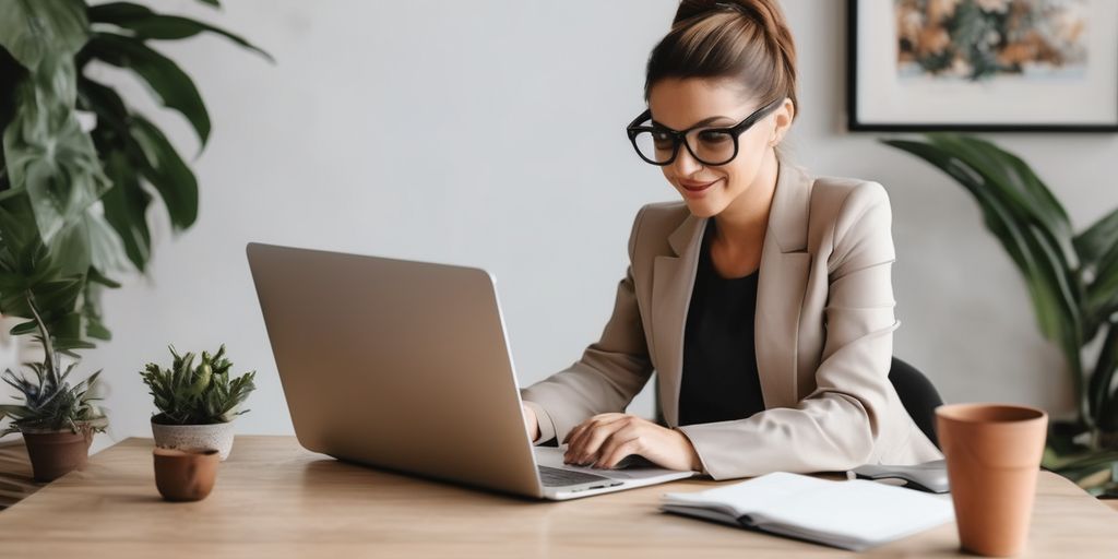 A lady wearing glasses