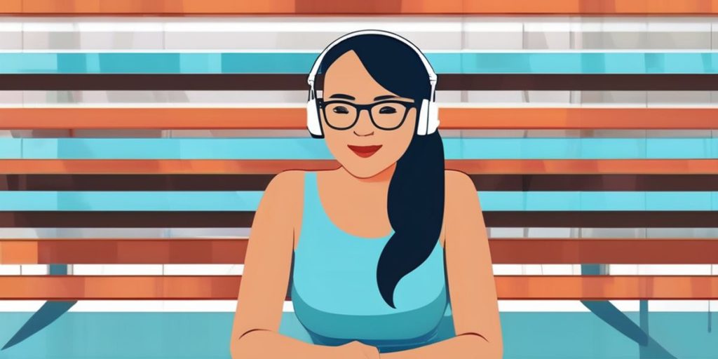 A cartoonish girl wearing a headset