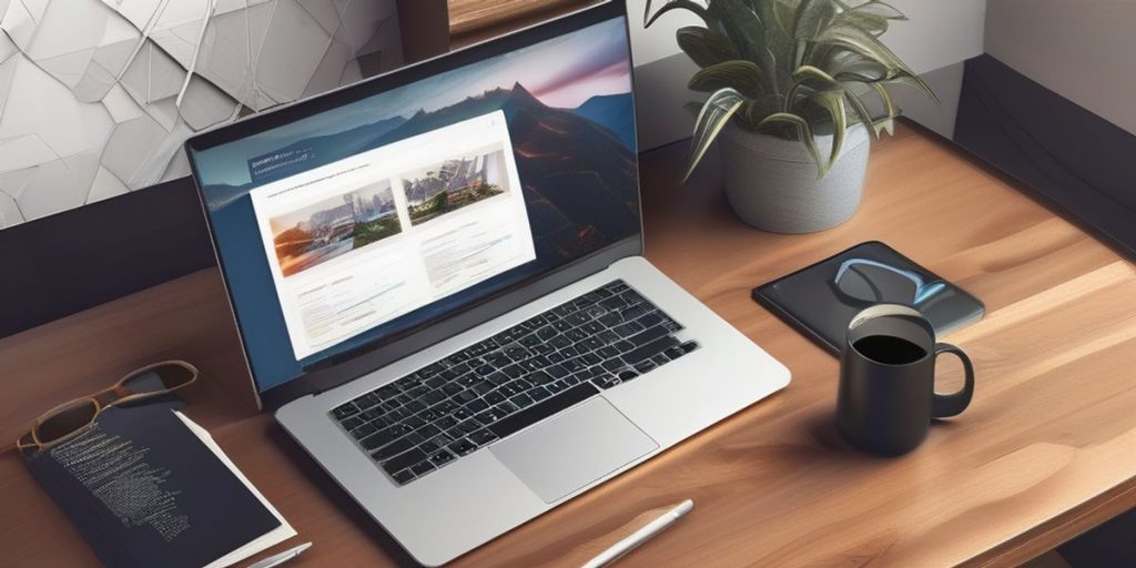 a laptop on a desk