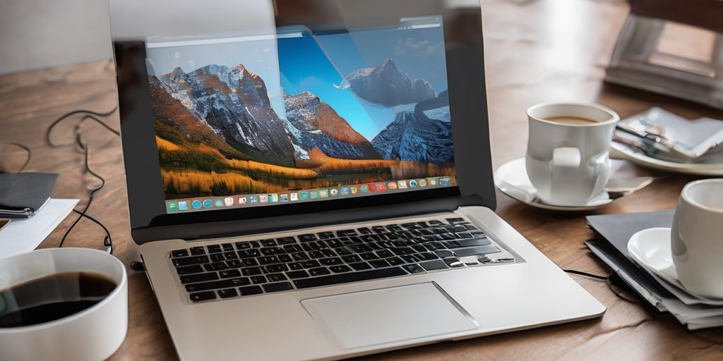 A laptop on an office desk