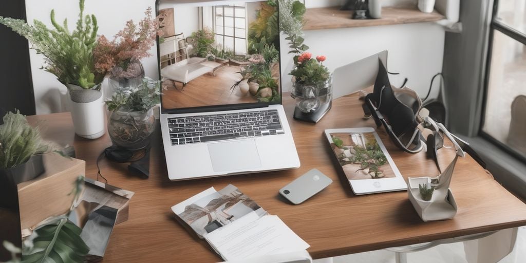 A laptop and a phone on a table