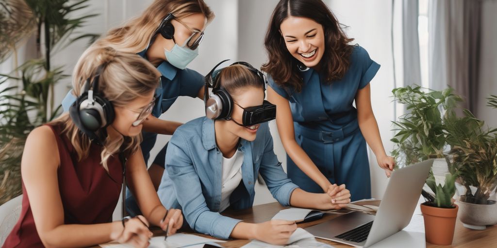 Four women looking at the monitor