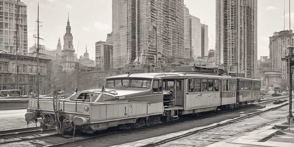 An old train in Black and White tone