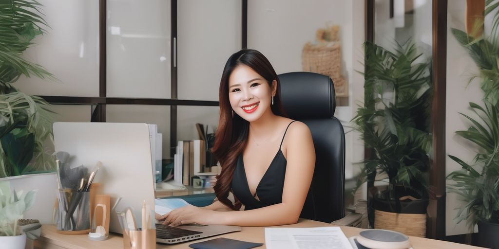 A smiling woman with Brown hair