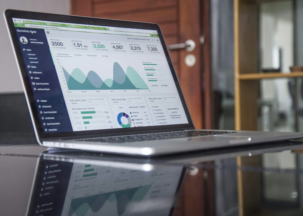 monitor showing sales on track